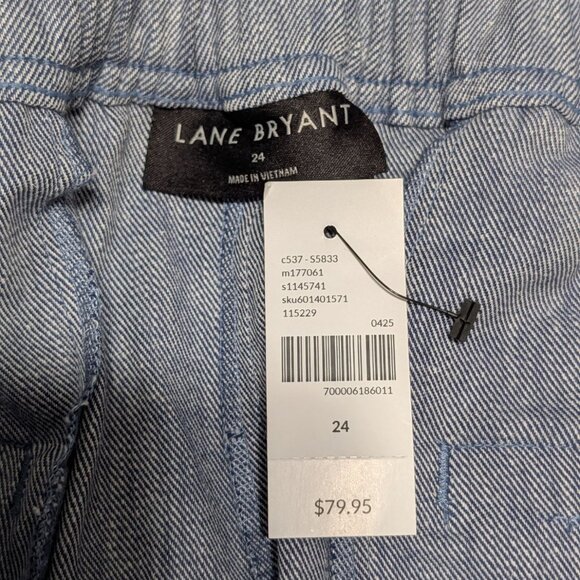 Lane Bryant Womens Straight Fit Chambray Pants Size 24 pockets Classic - Picture 6 of 12